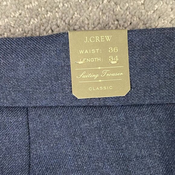 J.CREW Bowery Wool Dress Pants Trousers Blue Men's 36 x 34 Measures 37 x 33 NWT - Picture 5 of 16